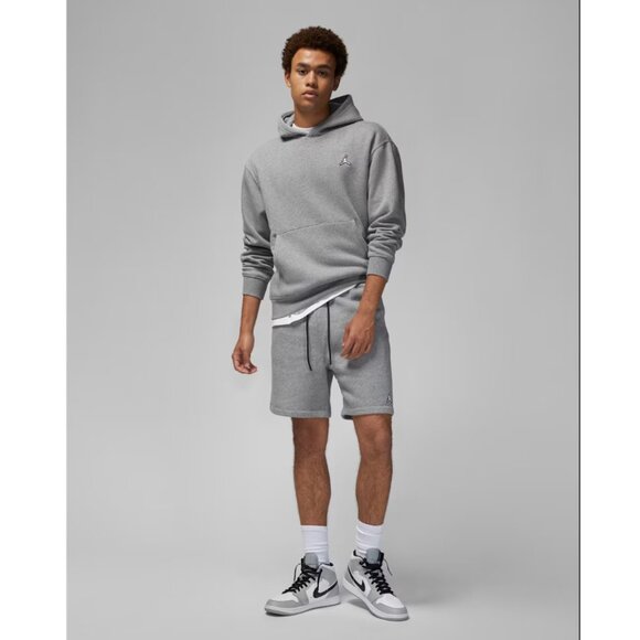 Jordan Jumpman Brooklyn Essentials Mens Fleece Pullover Hoodie Heather Gray - Picture 10 of 15